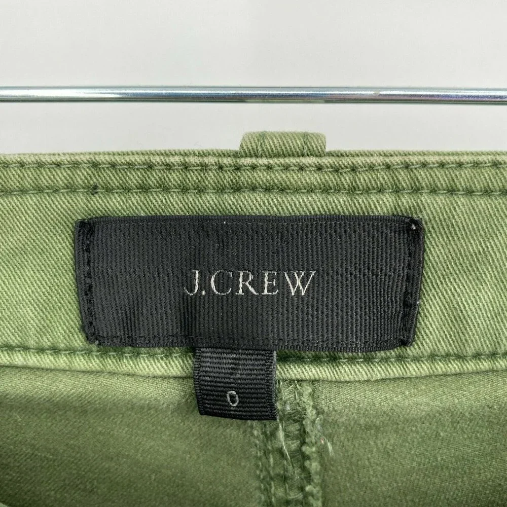 J. Crew Ankle Zip Skinny Jogger Pants Women's Size 0 Mid Rise Stretch Crop Green - Picture 5 of 12